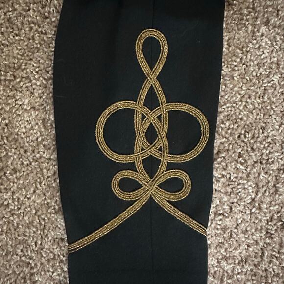 Polo Ralph Lauren Black/Gold Bottom Embroidery, Skinny/Stretch Dress Pants- M - Picture 5 of 11